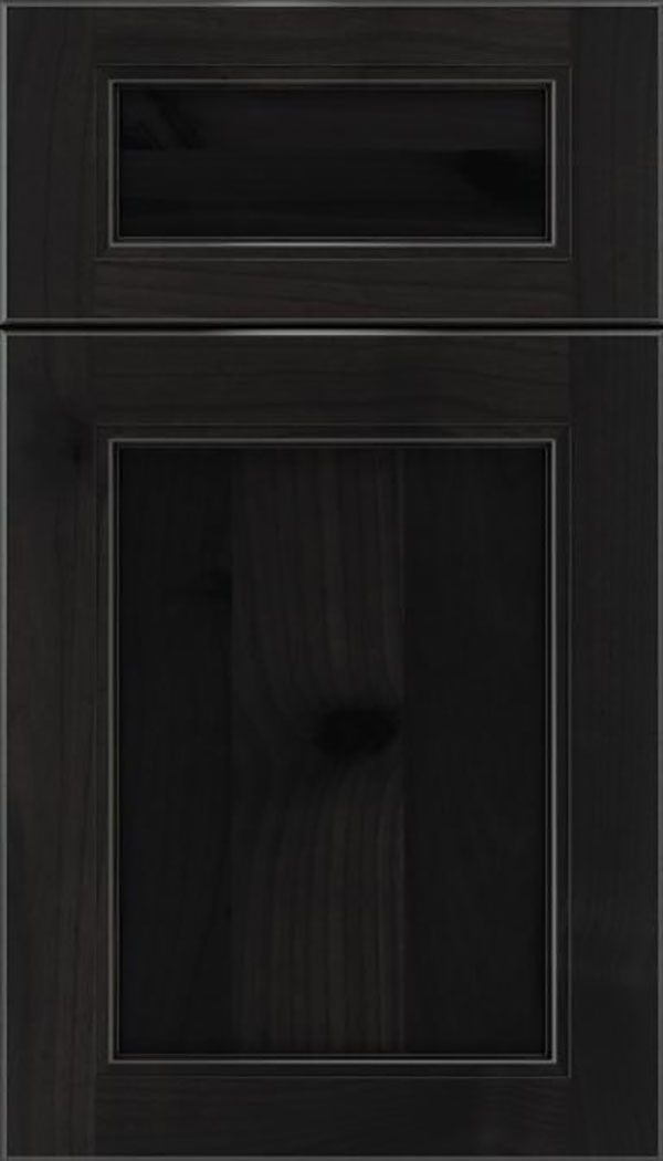 Templeton 5pc Alder recessed panel cabinet door in Charcoal