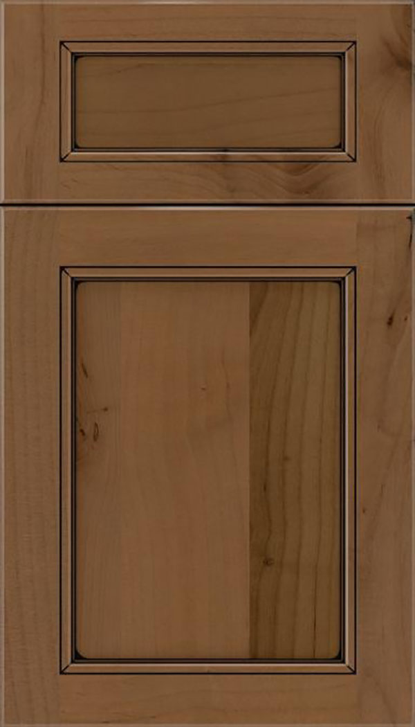 Templeton 5pc Alder recessed panel cabinet door in Tuscan with Black glaze