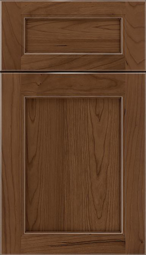 Templeton 5pc Cherry recessed panel cabinet door in Toffee