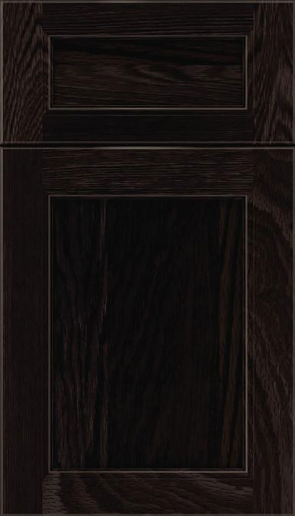 Templeton 5pc Oak recessed panel cabinet door in Charcoal