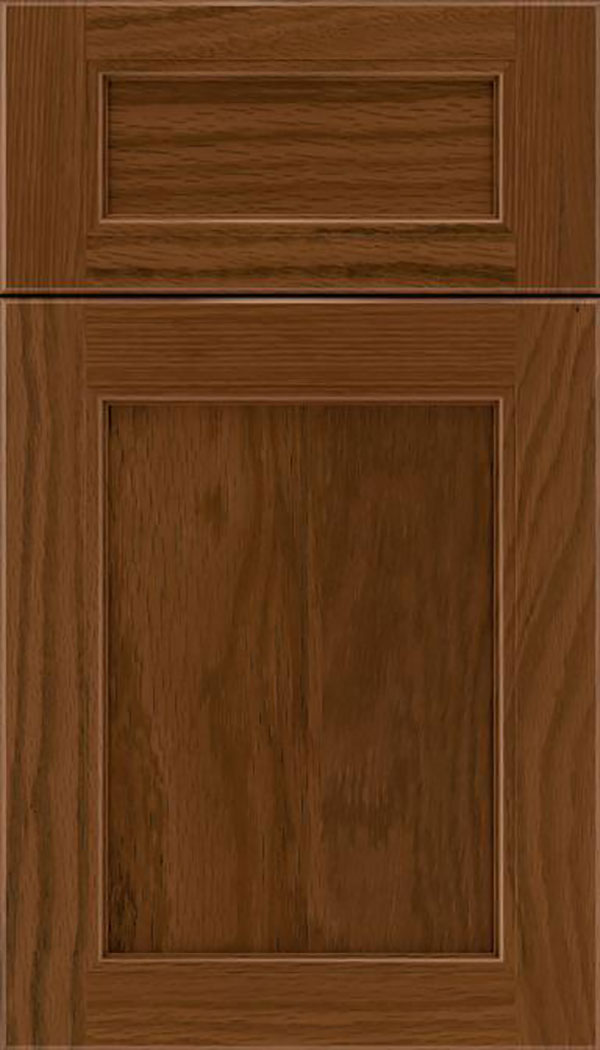 Templeton 5pc Oak recessed panel cabinet door in Sienna