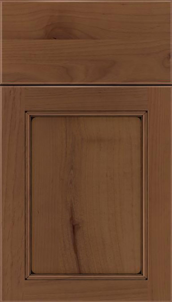 Templeton Alder recessed panel cabinet door in Sienna with Black glaze