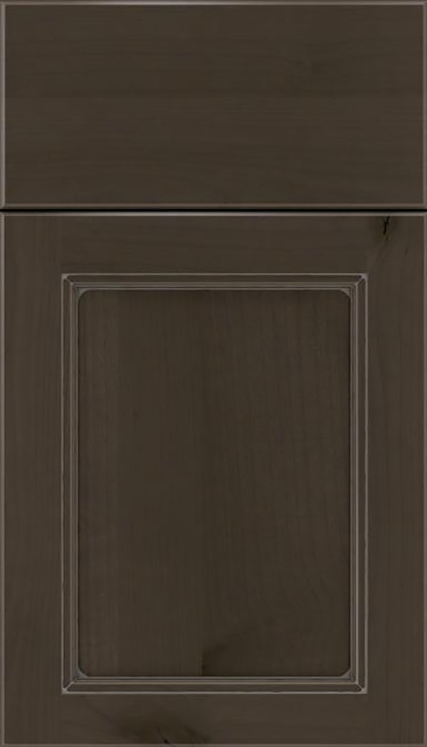 Templeton Alder recessed panel cabinet door in Thunder with Pewter glaze
