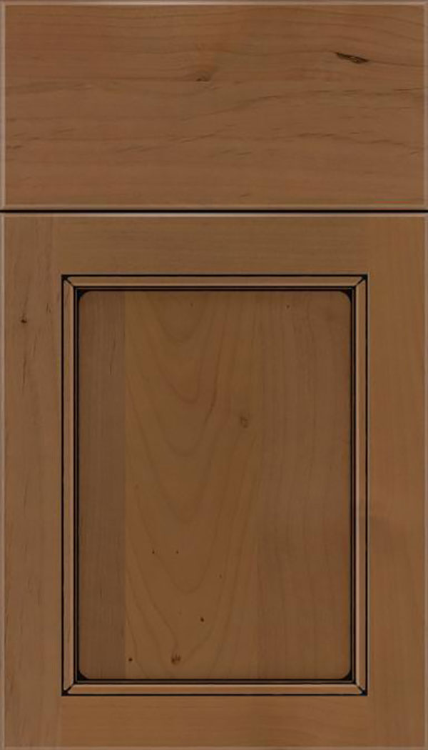 Templeton Alder recessed panel cabinet door in Tuscan with Black glaze