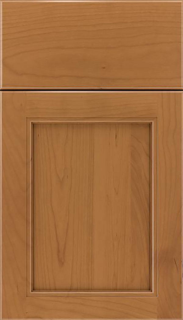 Templeton Cherry recessed panel cabinet door in Ginger
