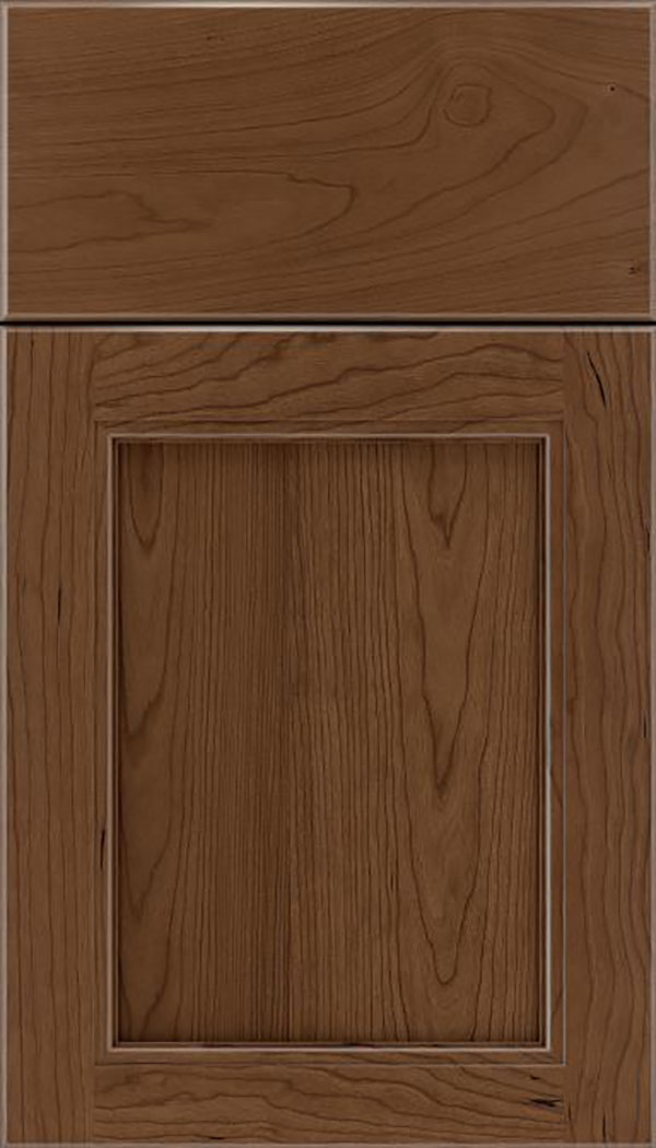 Templeton Cherry recessed panel cabinet door in Toffee