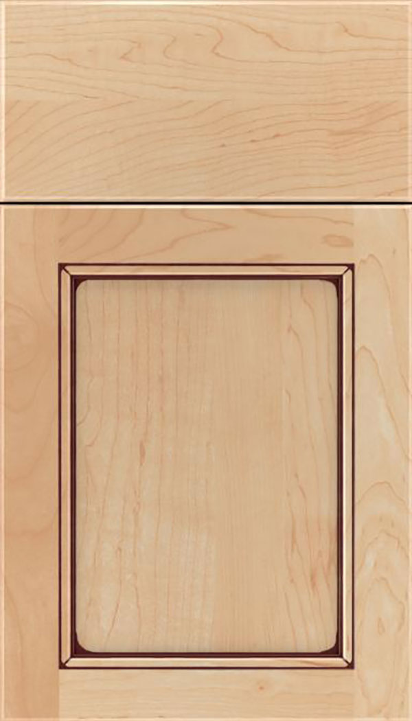 Templeton Maple recessed panel cabinet door in Natural with Mocha glaze
