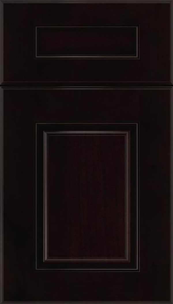 Whittington 5pc Alder raised panel cabinet door in Espresso with Black glaze