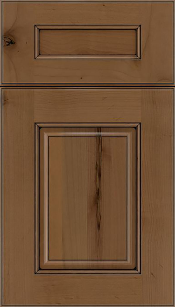 Whittington 5pc Alder raised panel cabinet door in Tuscan with Black glaze