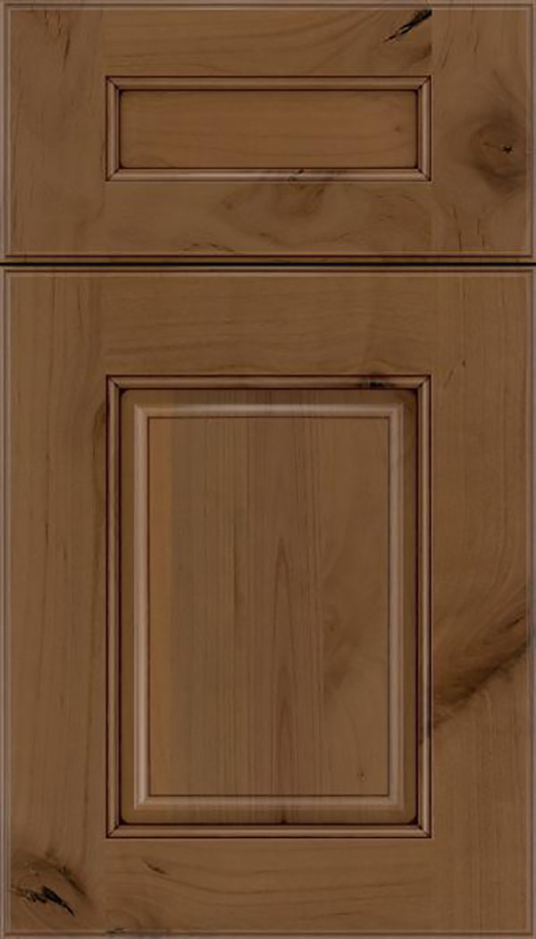 Whittington 5pc Alder raised panel cabinet door in Tuscan with Mocha glaze