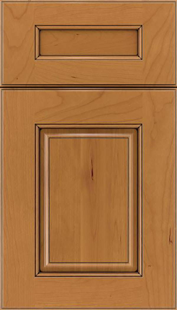 Whittington 5pc Cherry raised panel cabinet door in Ginger with Black glaze