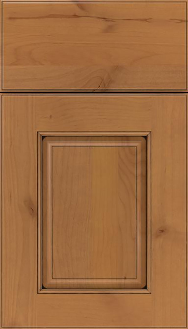 Whittington Alder raised panel cabinet door in Ginger with Black glaze