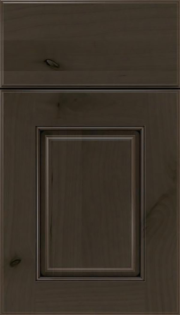 Whittington Alder raised panel cabinet door in Thunder with Black glaze