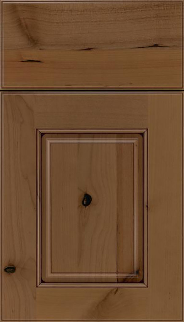 Whittington Alder raised panel cabinet door in Tuscan with Mocha glaze