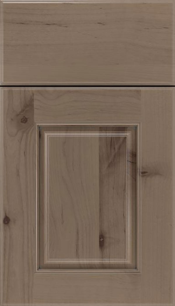 Whittington Alder raised panel cabinet door in Winter with Pewter glaze