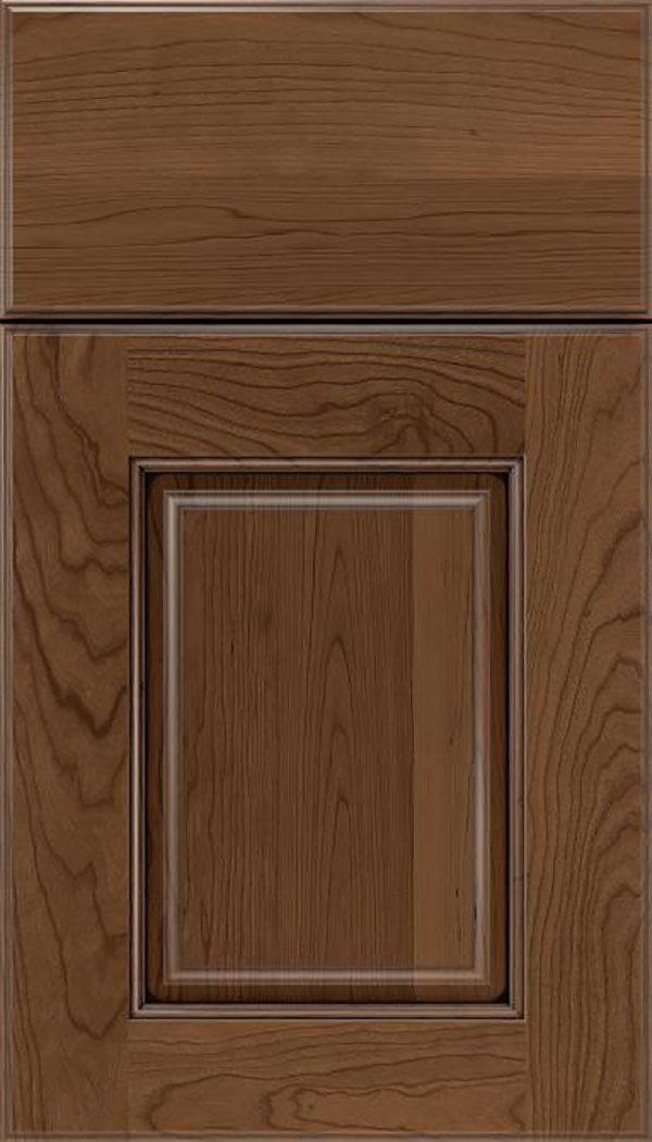 Whittington Cherry raised panel cabinet door in Toffee with Mocha glaze