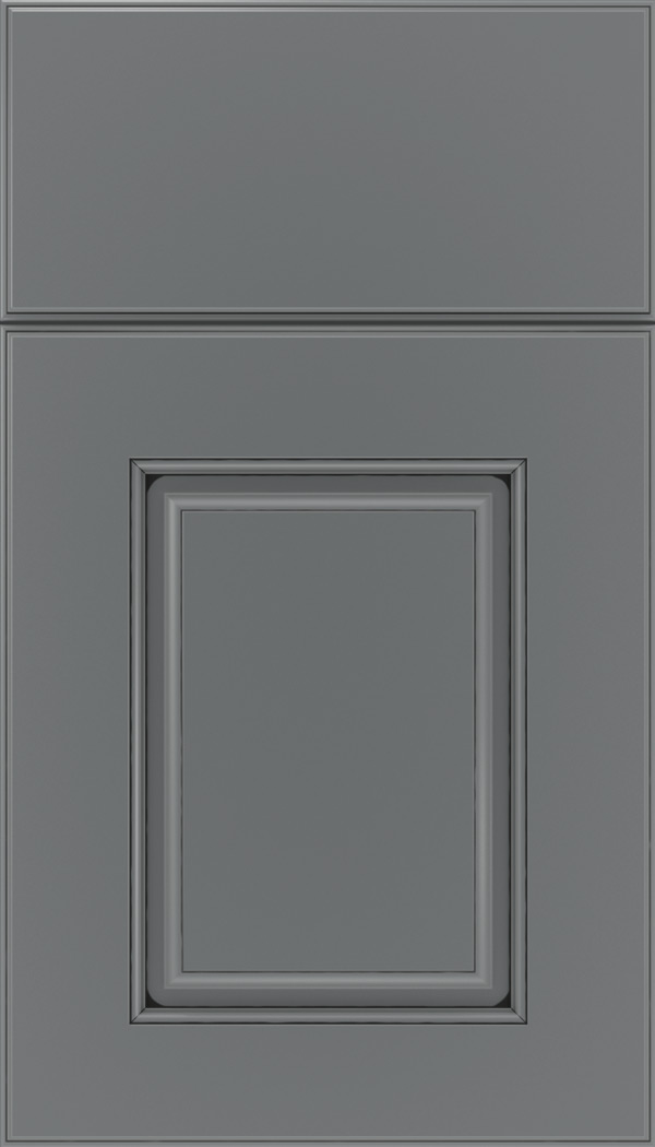 Whittington Maple raised panel cabinet door in Cloudburst with Black glaze