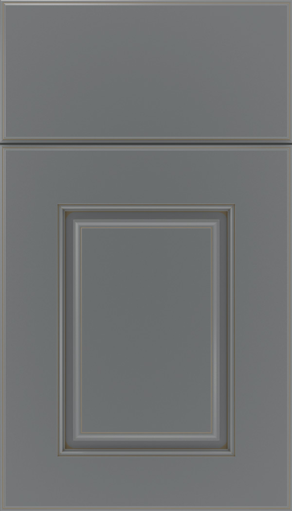 Whittington Maple raised panel cabinet door in Cloudburst with Smoke glaze
