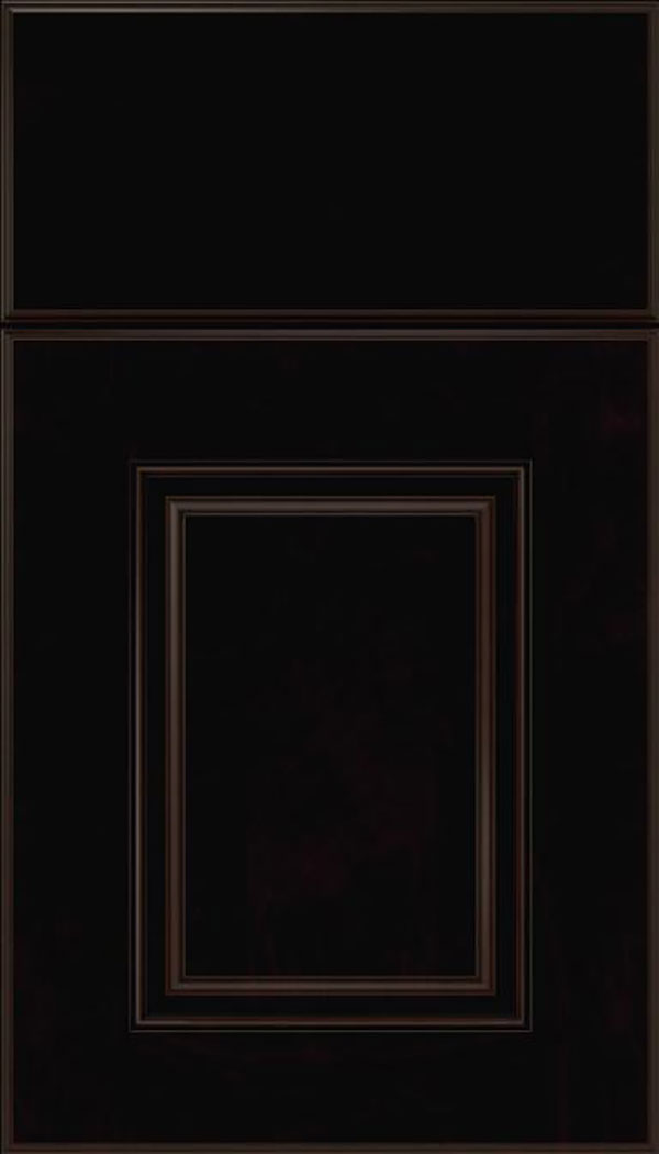 Whittington Maple raised panel cabinet door in Espresso with Black glaze