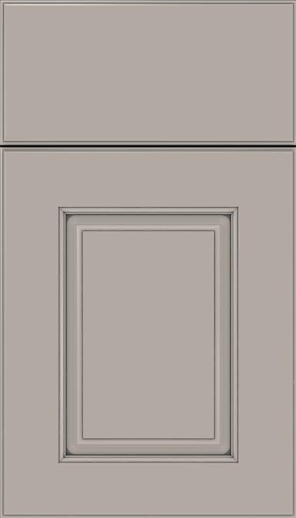 Whittington Maple raised panel cabinet door in Nimbus with Pewter glaze