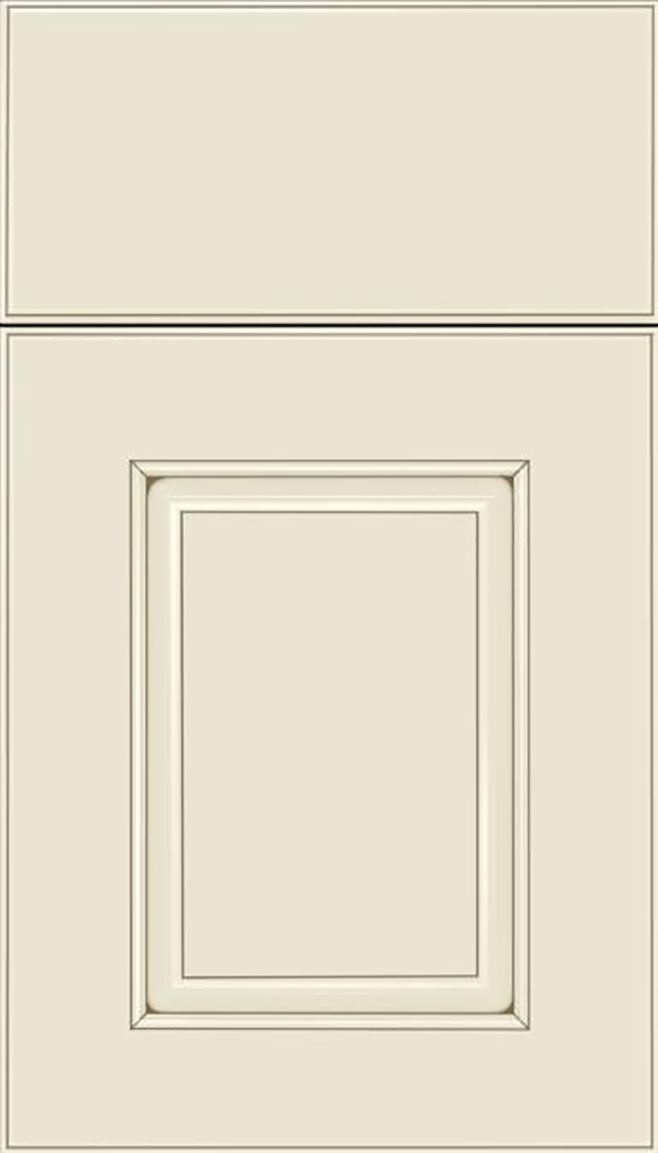 Whittington Maple raised panel cabinet door in Seashell with Smoke glaze