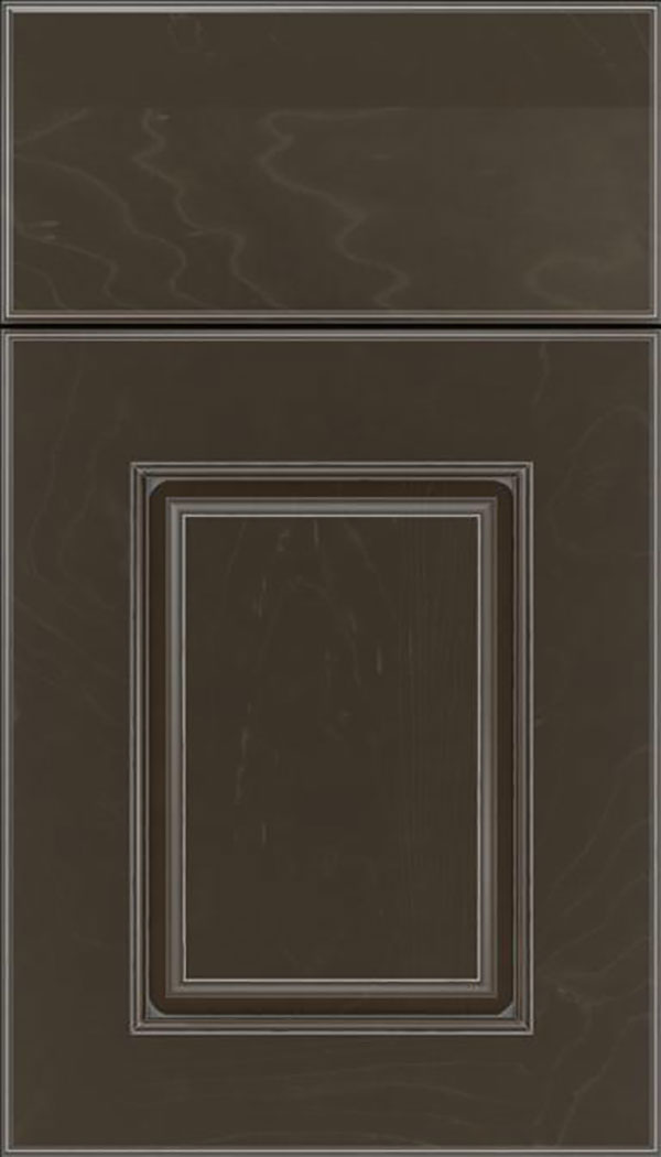 Whittington Maple raised panel cabinet door in Thunder with Pewter glaze
