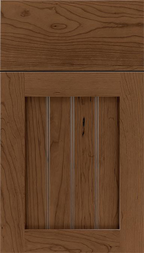 Winfield Cherry beadboard cabinet door in Toffee