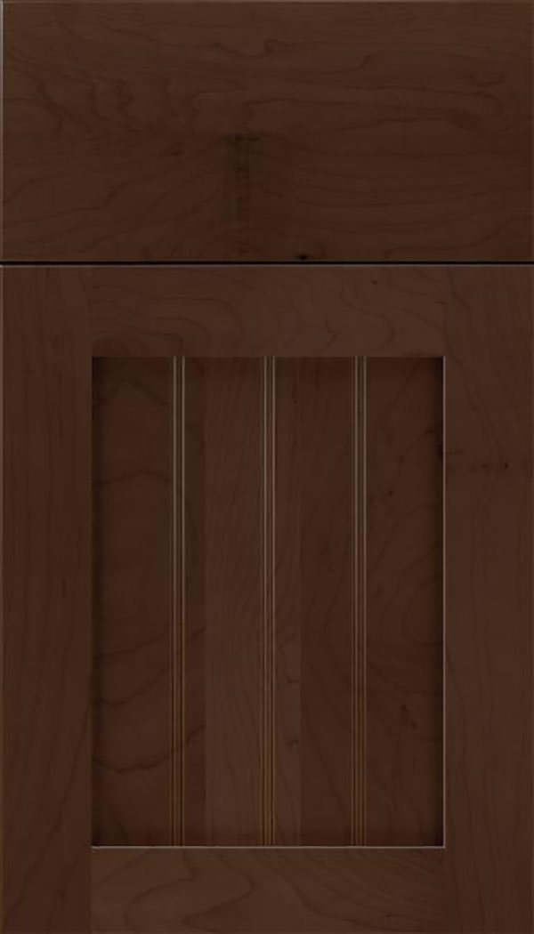 Winfield Maple beadboard cabinet door in Cappuccino