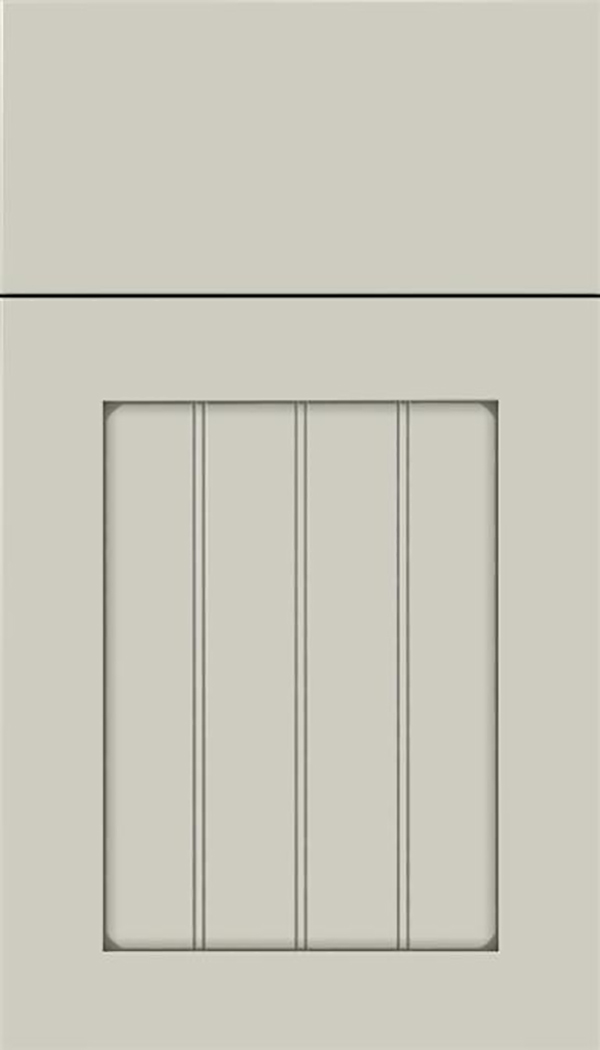 Winfield Maple beadboard cabinet door in Cirrus with Pewter glaze