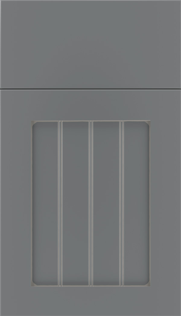 Winfield Maple beadboard cabinet door in Cloudburst with Pewter glaze