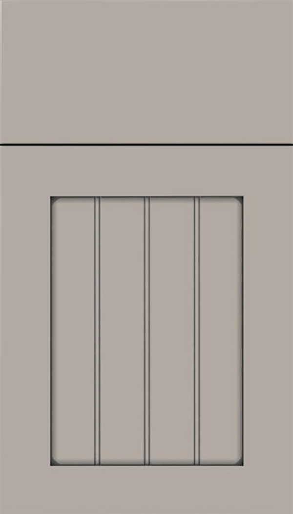 Winfield Maple beadboard cabinet door in Nimbus with Pewter glaze