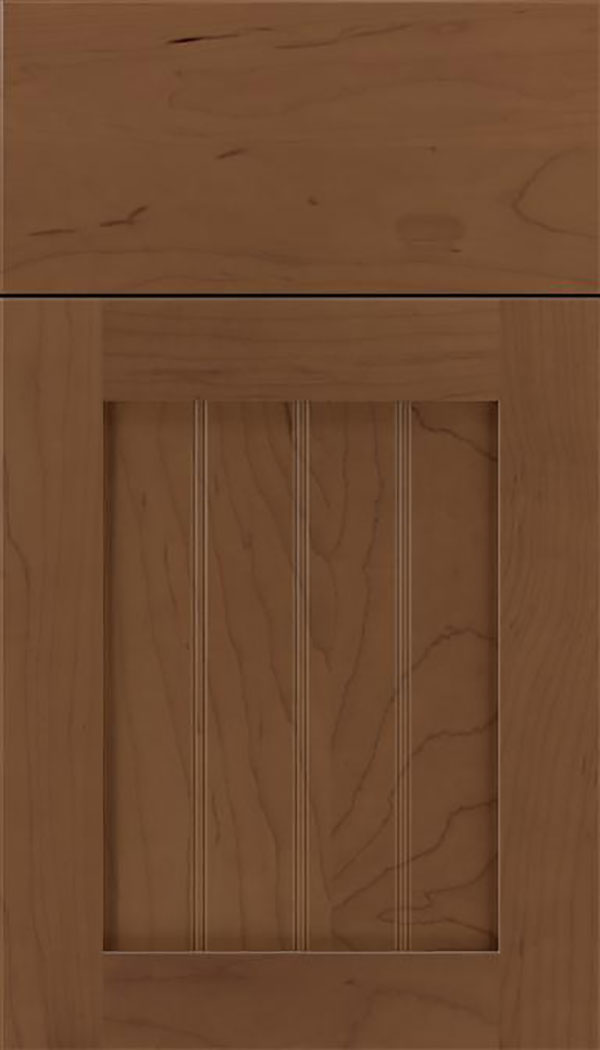 Winfield Maple beadboard cabinet door in Toffee
