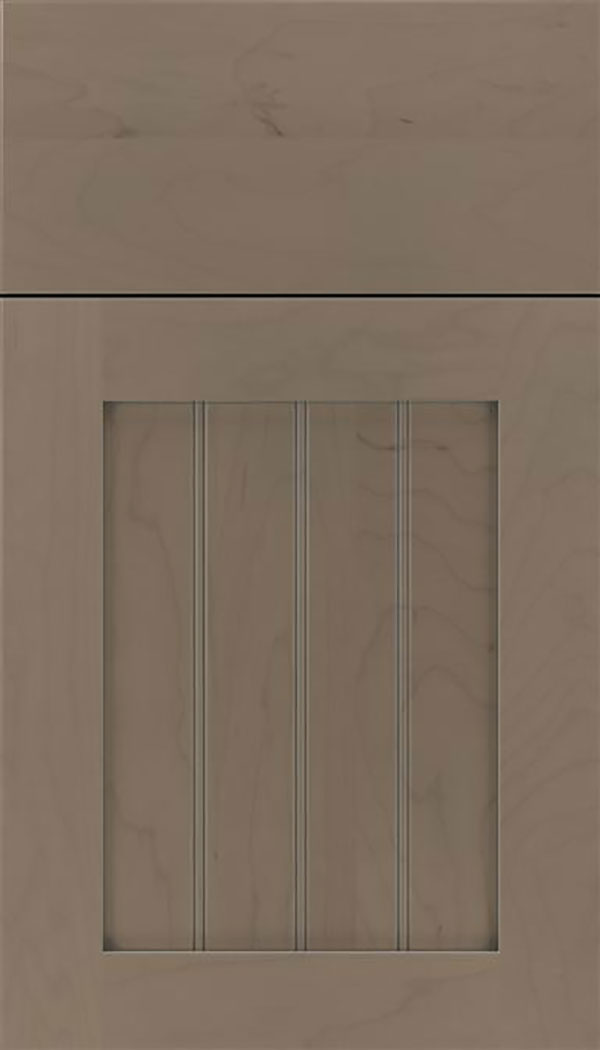 Winfield Maple beadboard cabinet door in Winter with Pewter glaze