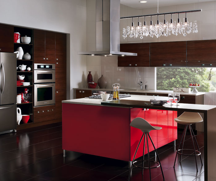 European Style Kitchen with Red Kitchen Island Kitchen Craft European Style Kitchen with Red Kitchen Island Kitchen Craft
