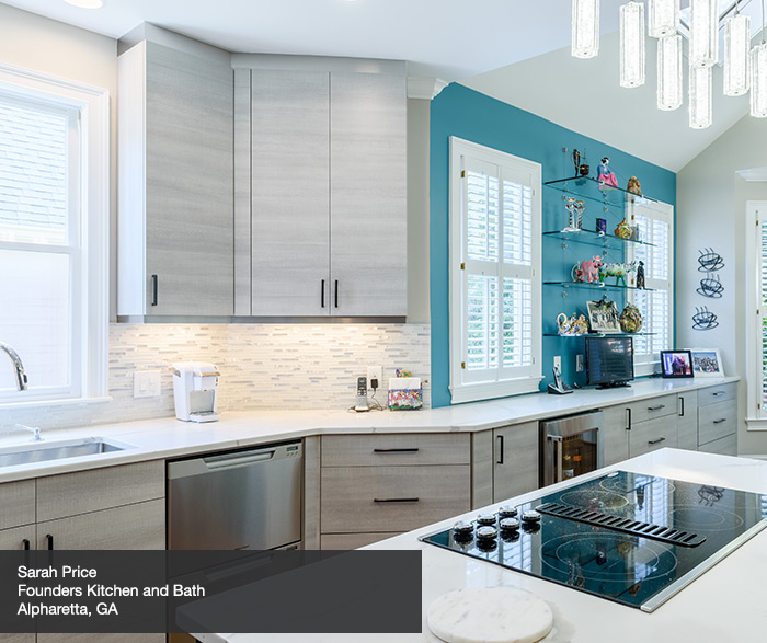 Contemporary Melamine Kitchen Cabinets In Pier Finish