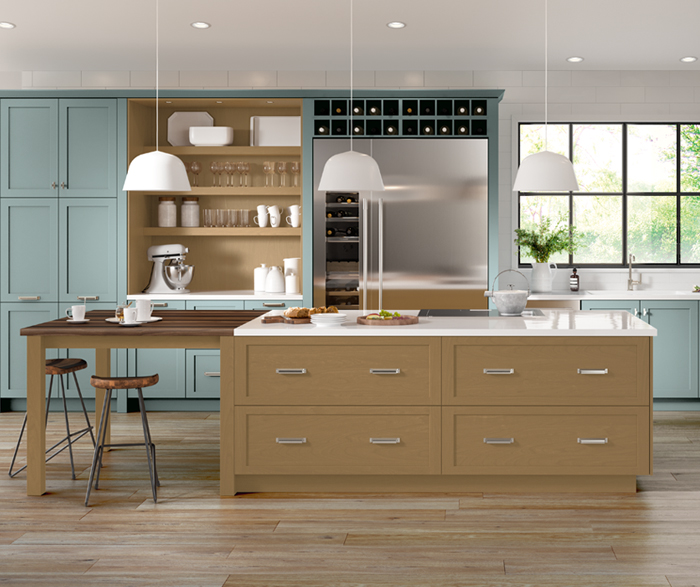 Watery Blue Scandi Inspired Kitchen Cabinets