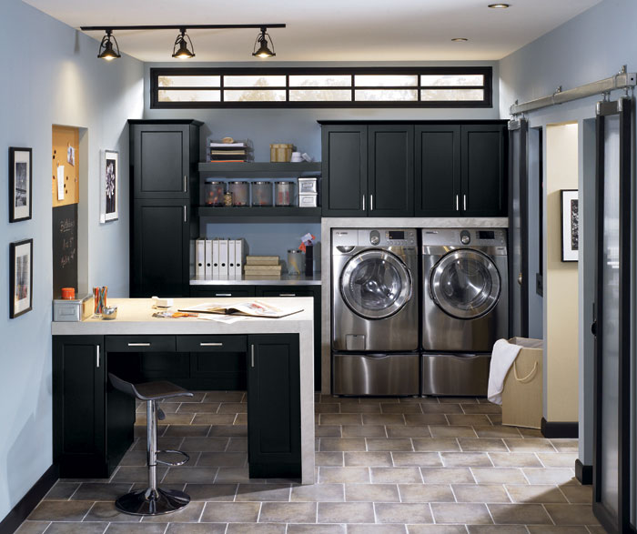 Laundry Room Cabinets In Black Kitchen Craft Cabinetry