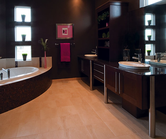 Contemporary Bathroom with Storage Cabinets - Kitchen Craft