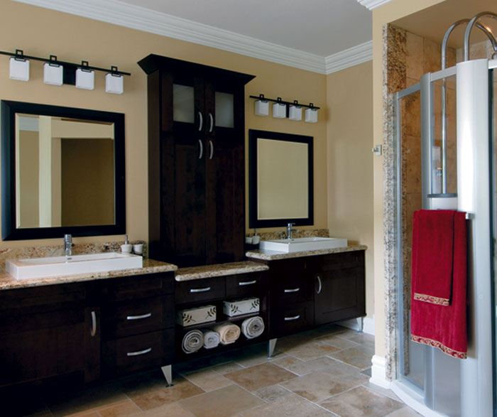 Contemporary Bathroom In Espresso Shaker Kitchen Craft