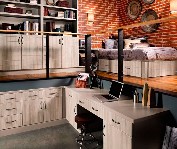 Contemporary Cabinets In Loft Apartment Kitchen Craft