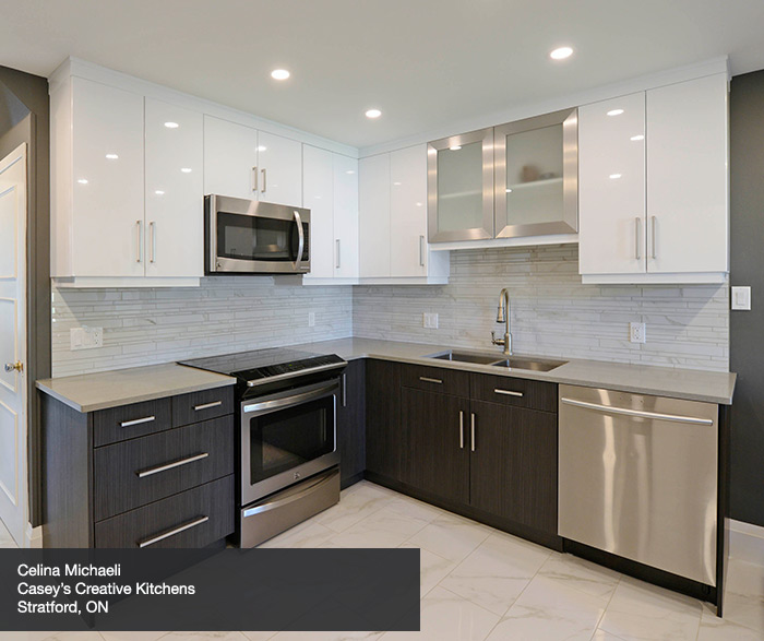 Espresso Shaker Cabinets in Bathroom - Kitchen Craft Cabinetry