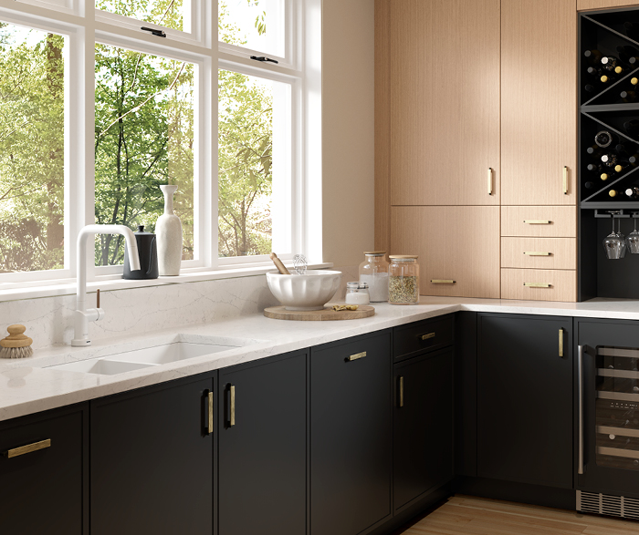 Espresso Shaker Cabinets in Bathroom - Kitchen Craft Cabinetry