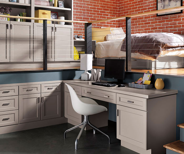 Gray Cabinets in a Casual Office