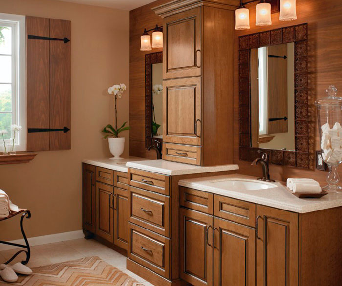 Contemporary Bathroom with Storage Cabinets - Kitchen Craft