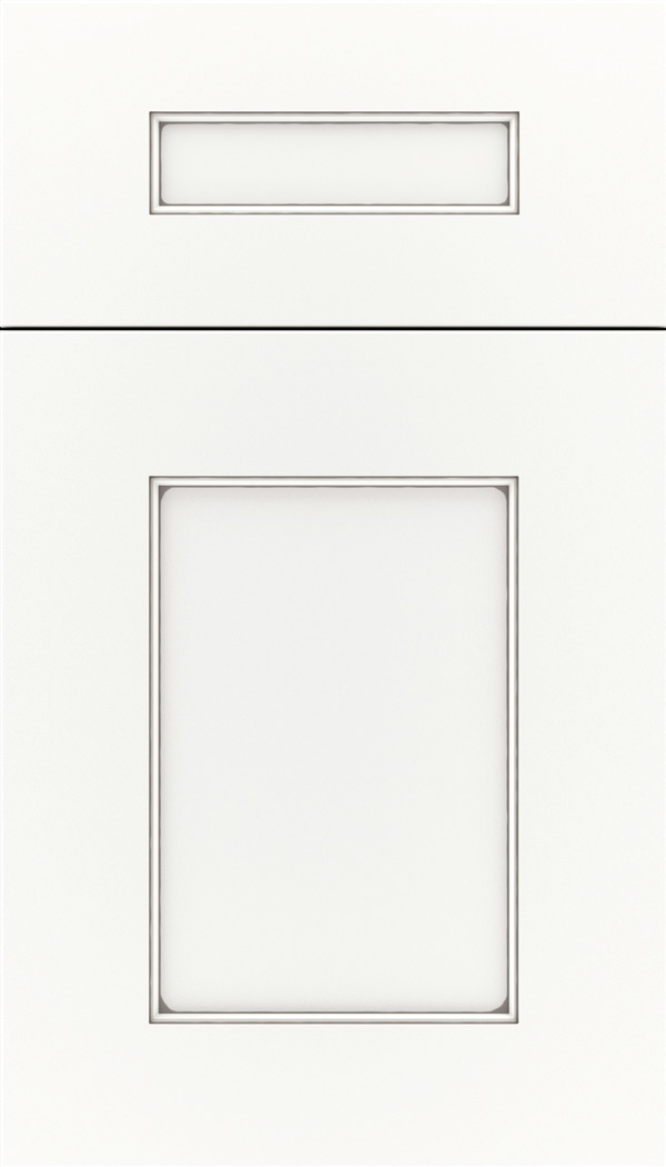 Cochrane 5pc MDF cabinet door in Whitecap with Pewter glaze