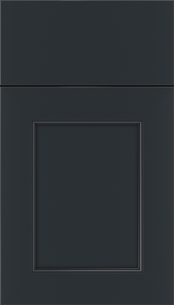 Lexington Maple recessed panel cabinet door in Gunmetal Blue