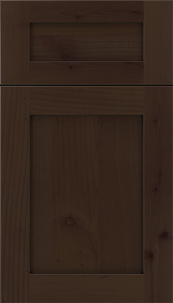 Plymouth 5pc Alder shaker cabinet door in Cappuccino with Black glaze