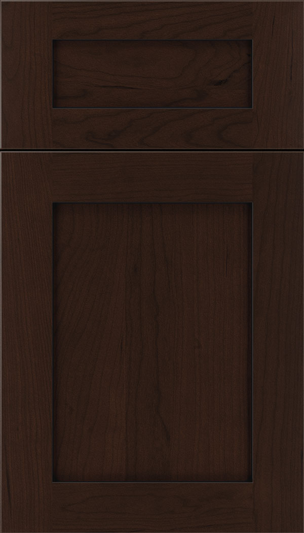 Plymouth 5pc Cherry shaker cabinet door in Cappuccino with Black glaze