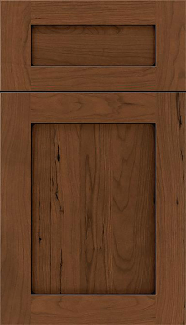 Salem 5pc Cherry shaker cabinet door in Sienna with Black glaze