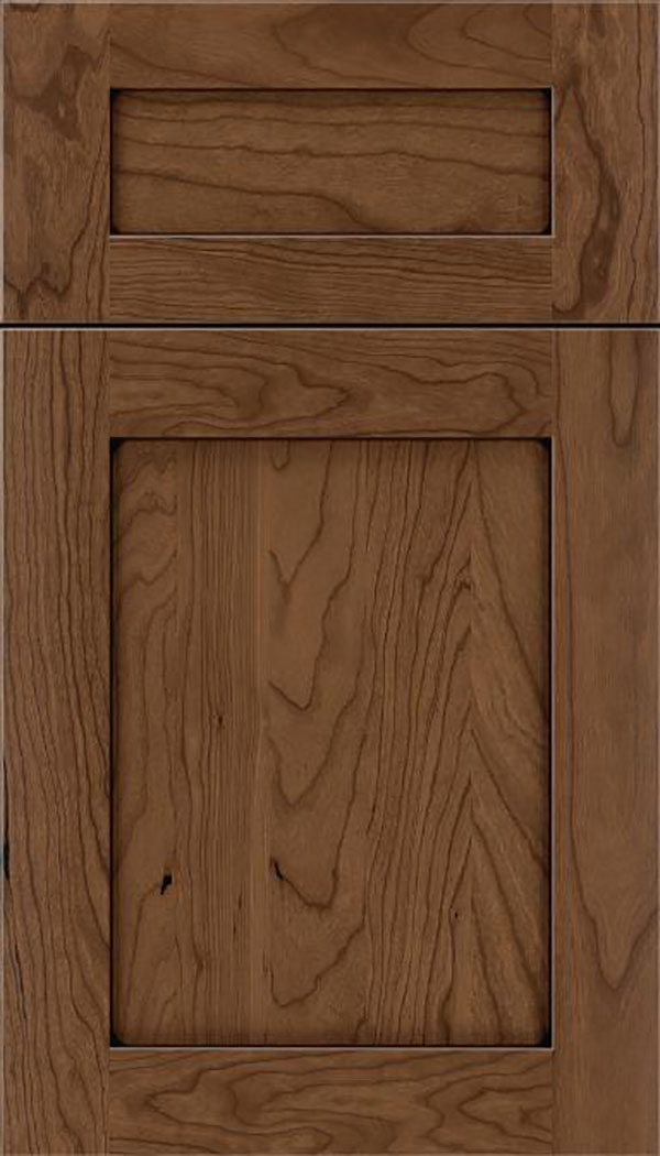 Salem 5pc Cherry shaker cabinet door in Toffee with Mocha glaze